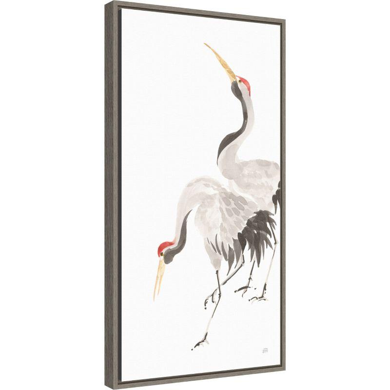 Amanti Art Scroll Crane IV by Chris Paschke Canvas Wall Art Print Framed 14 x 27-in.