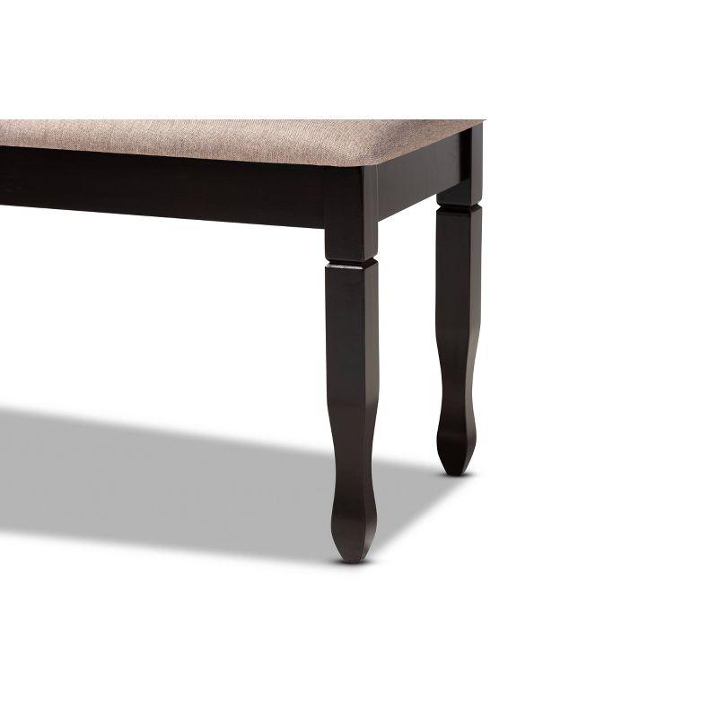 Corey Fabric Upholstered and Wood Dining Bench Dark Brown - Baxton Studio