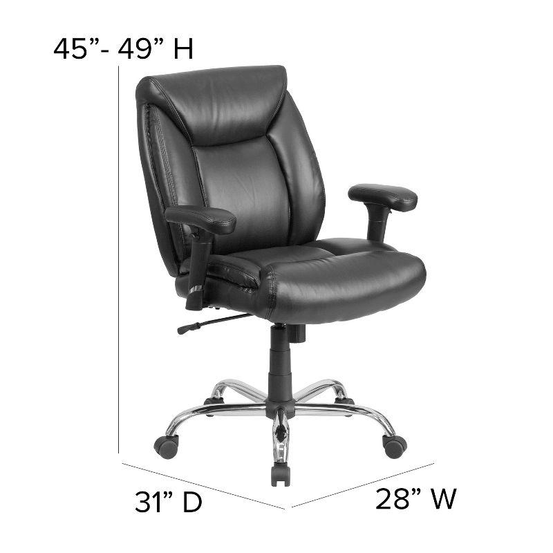 Belladonna Big & Tall LeatherSoft Ergonomic Office Chair with Headrest and Loop Arms by Flash Furniture