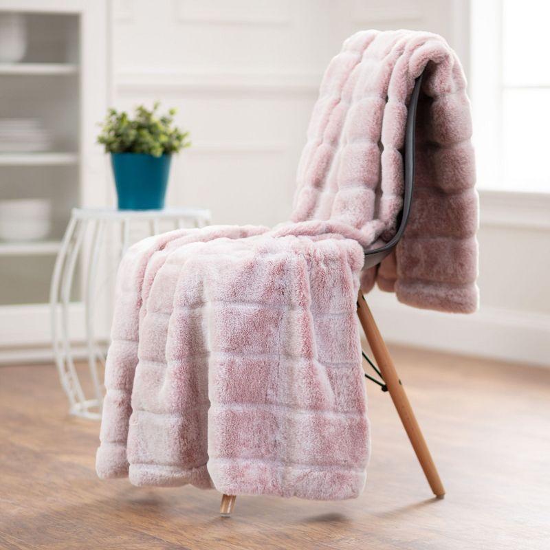 Chanasya Frost Tip Fur Throw Blanket - Reversible Mink Blanket