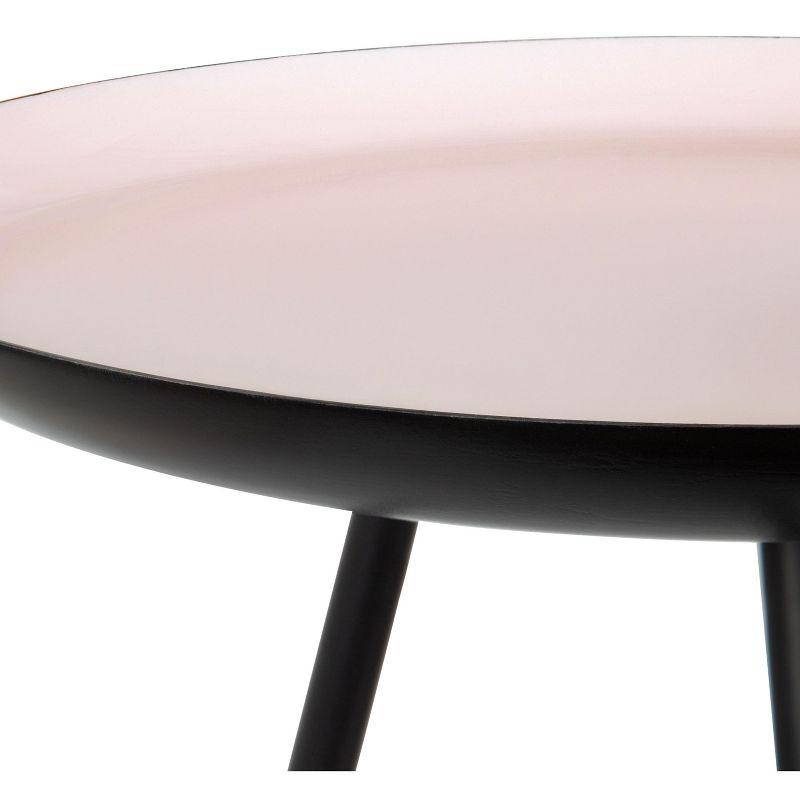 Kate and Laurel Laranya Round Metal Side Table, 15x15x22.5, Pink and Black