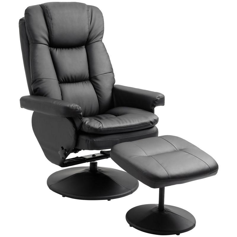 Faux Leather Recliner with Ottoman