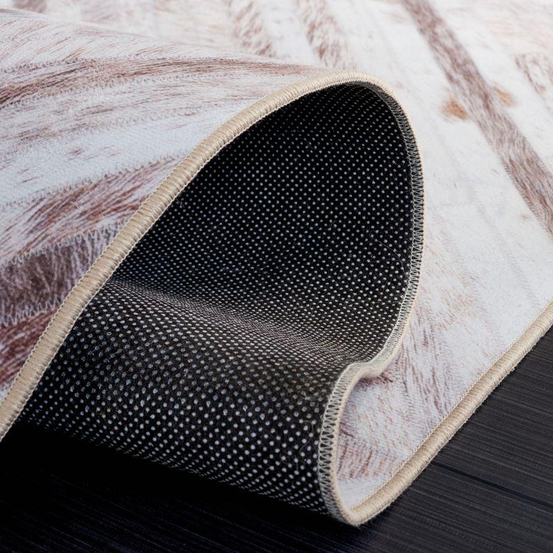 Faux Hide FAH526 Power Loomed Machine Washable Indoor Area Rug - Beige/Brown - 4'x6' - Safavieh