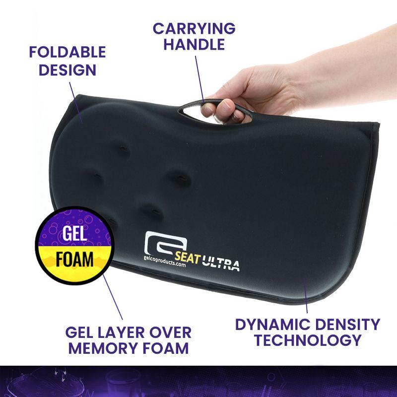 GSeat ULTRA - Travel Gel Foam Cushion, Relieves Discomfort and Promotes Healthy Posture for Car, Commute, Airplane and Travel Comfort - Green