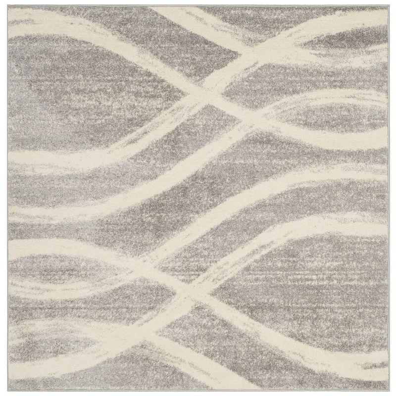 Adirondack ADR125 Machine Made Indoor Area Rug - Grey/Cream - 6'x6' - Safavieh