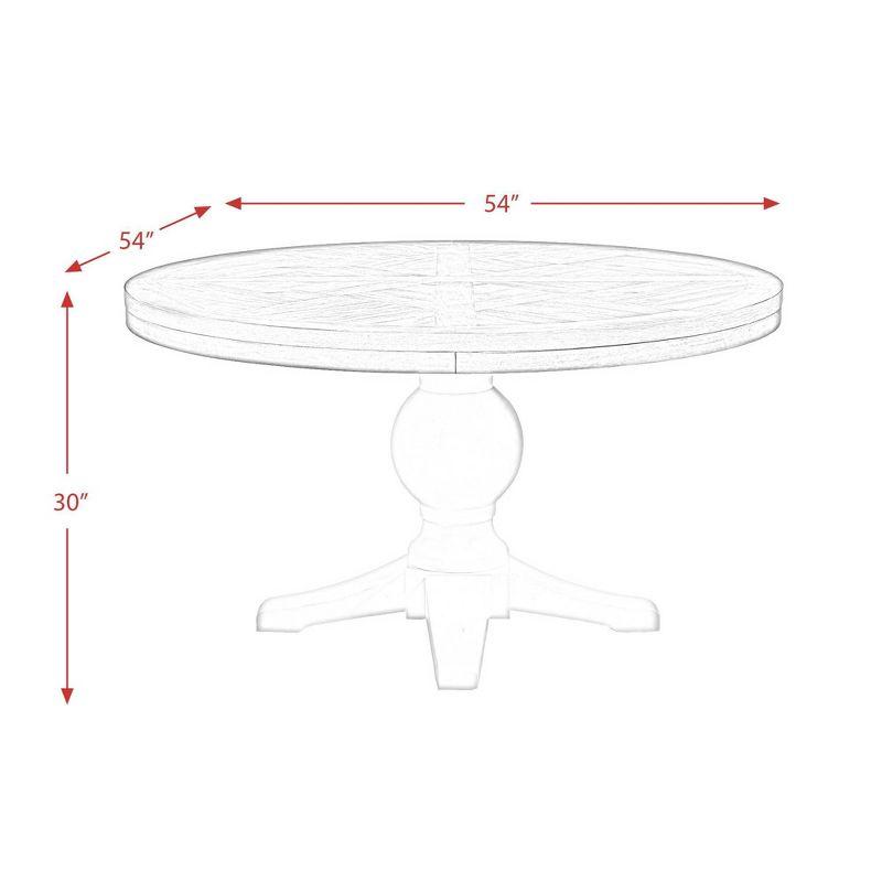 Barrett Round Standard Height Dining Table Natural/White - Picket House Furnishings: Pedestal Base, Seats 4