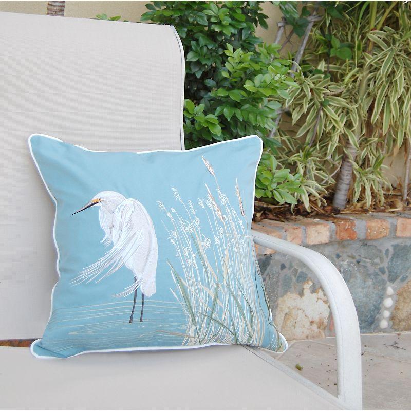 Embroidered Indoor/Outdoor Throw Pillow