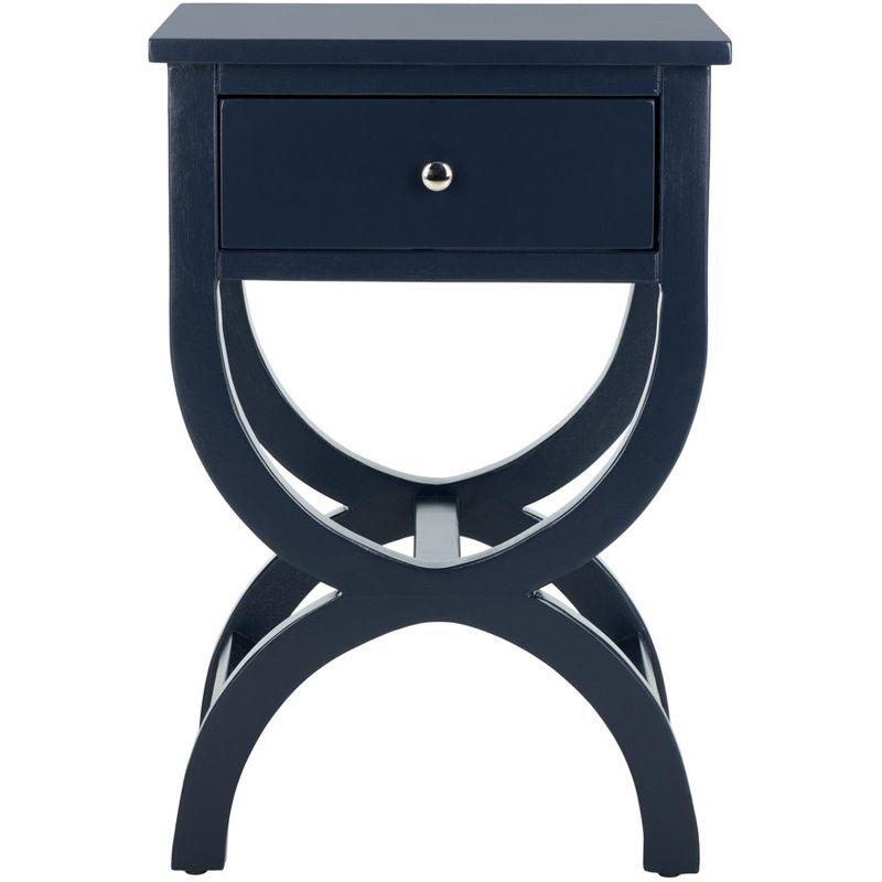 Maxine Accent Table With Storage Drawer - AMH6608G - Navy - Safavieh Couture
