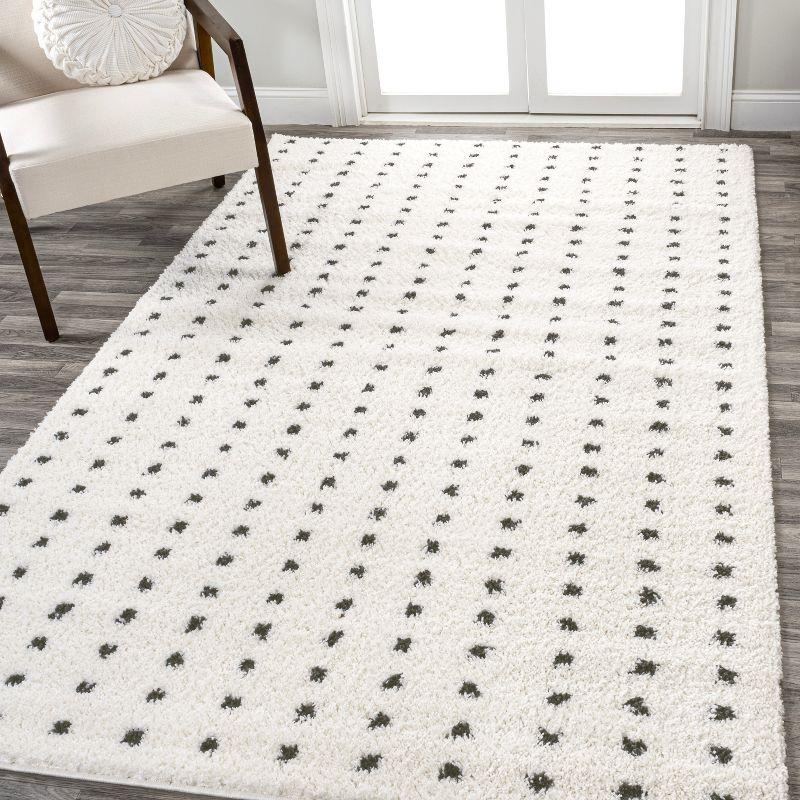 Pele Modern Geometric Dot Shag Indoor Area Rug - JONATHAN Y