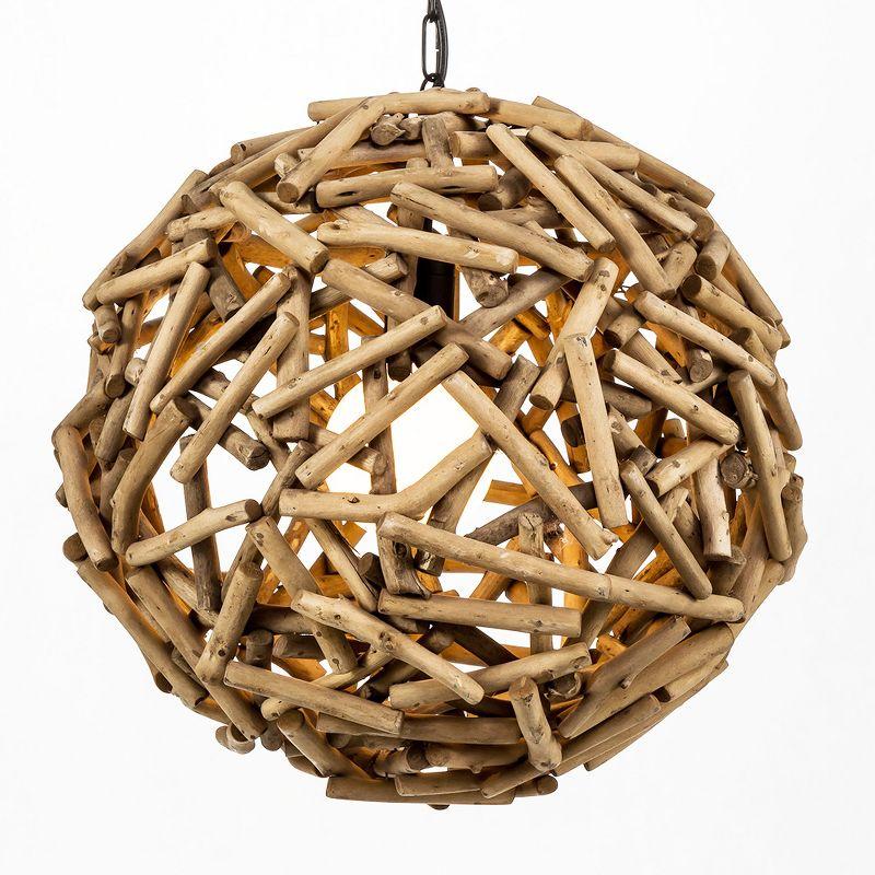 Modern Home Nautical Driftwood Ceiling Pendant Light - 16" Diameter