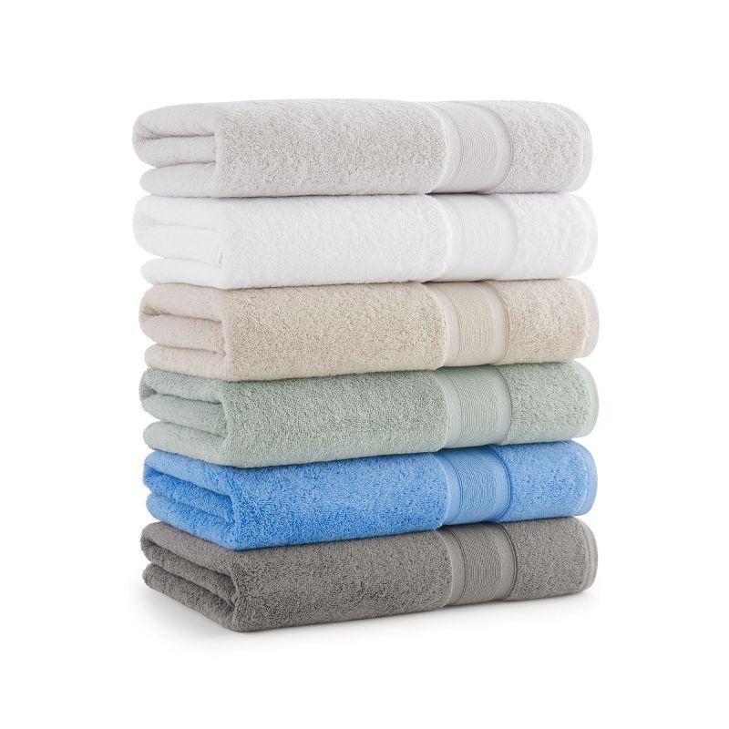 Aston & Arden Aegean Eco-Friendly Bath Towels (2 Pack), 30x60 Recycled Cotton Bathroom Towels, Solid Color