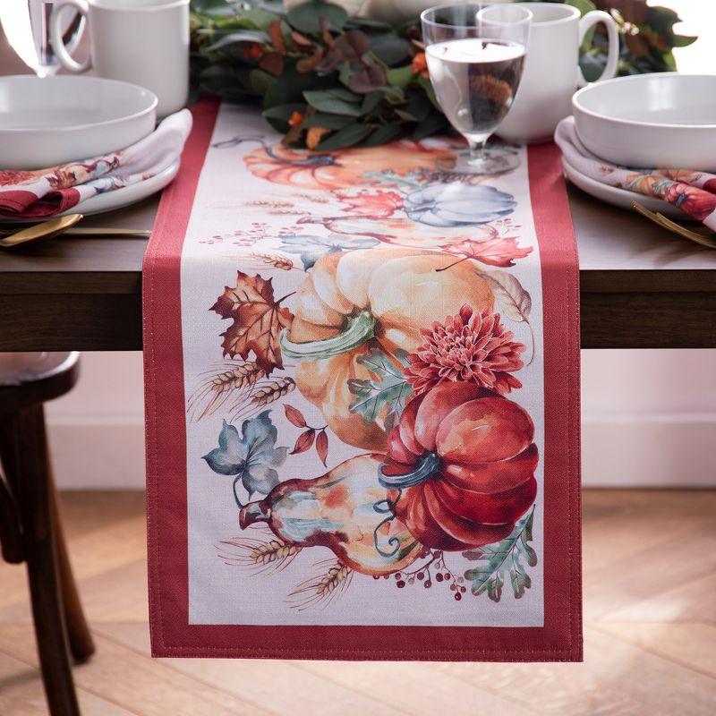 Botanical Harvest Pumpkin Engineered Table Runner - Multicolor - 13x70 - Elrene Home Fashions