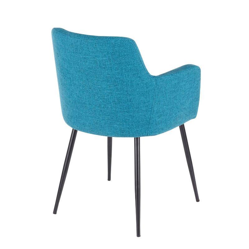 LumiSource Set of 2 Andrew Contemporary Dining/Accent Chair Teal