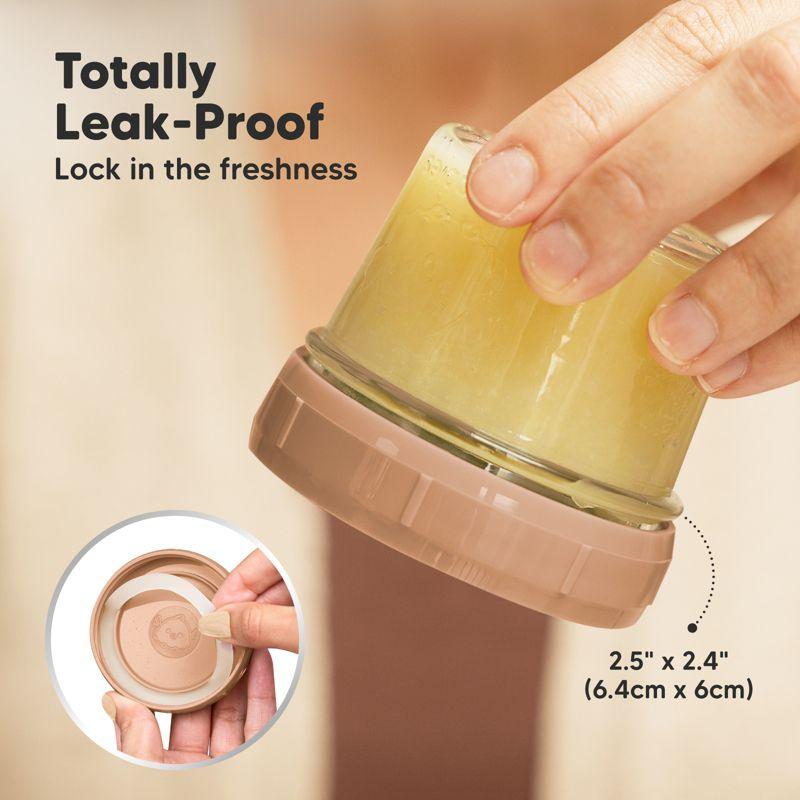 12pk Prep Baby Food Storage Containers, 4 oz Leak-Proof, BPA Free Glass Baby Food Jars for Feeding  (Terracotta)