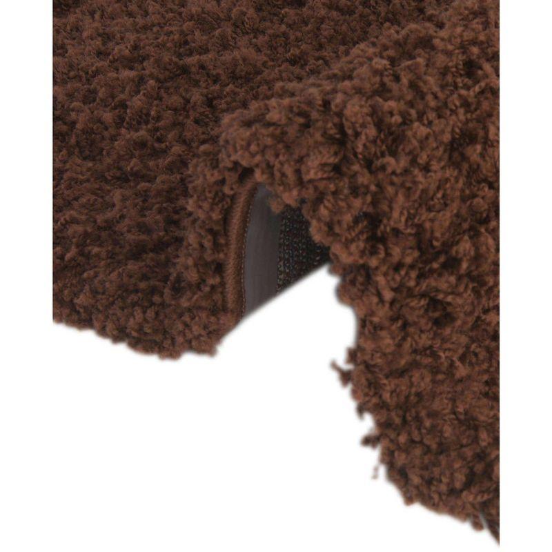 Unique Loom 4' 0 x 6' 0 Solid Shag Chocolate Brown Area Rug