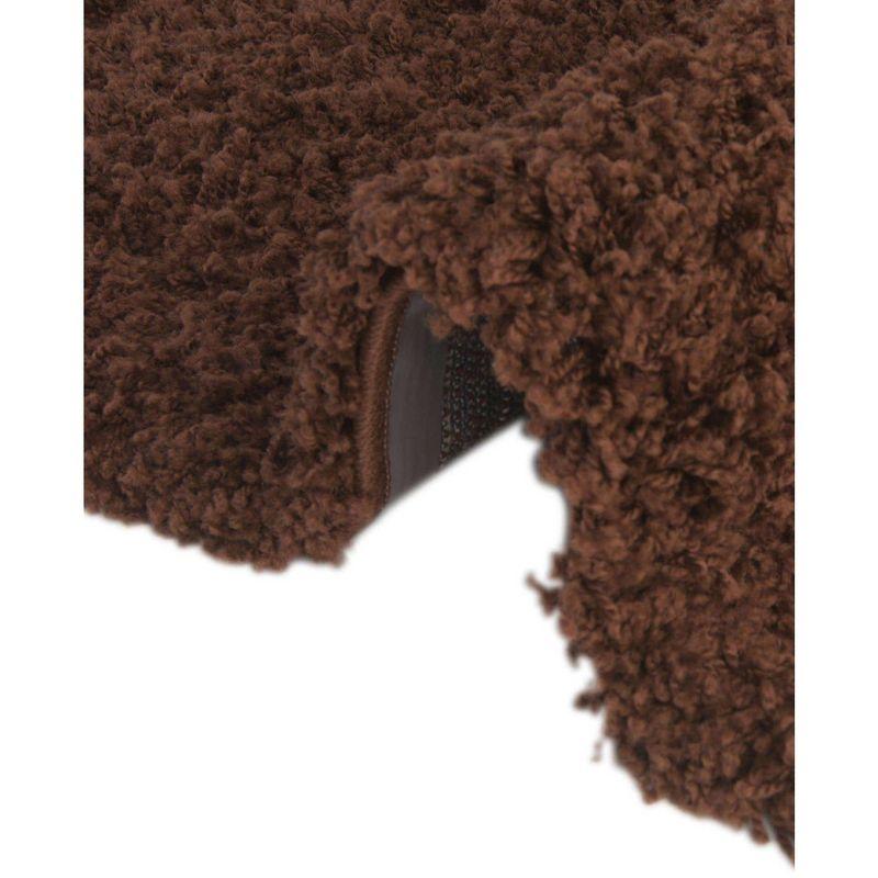 8' x 10' Brown Rectangular Solid Shag Synthetic Rug