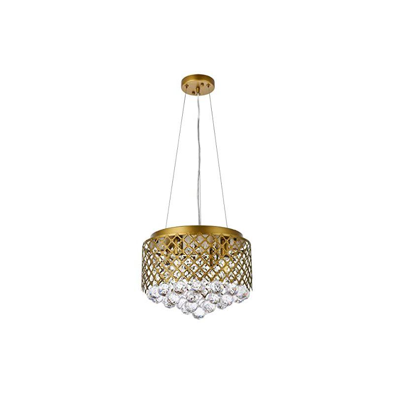 Elegant Lighting Tully 4 lights pendant in brass