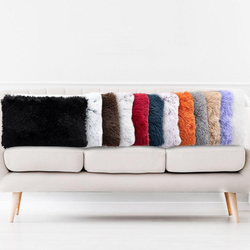 Cheer Collection Cheer Collection Shaggy Hair Decorative Throw Pillows (Set of 2)