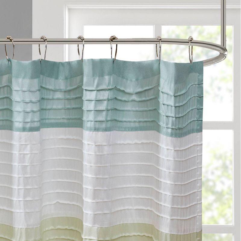 Amherst Striped Faux Silk Shower Curtain