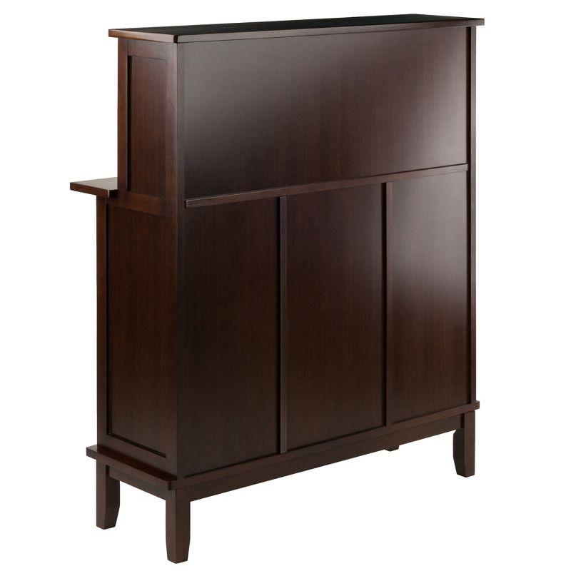 Beynac Wine Bar Cappuccino - Winsome: Storage Cabinet, Stemware Rack, Buffet Hutch