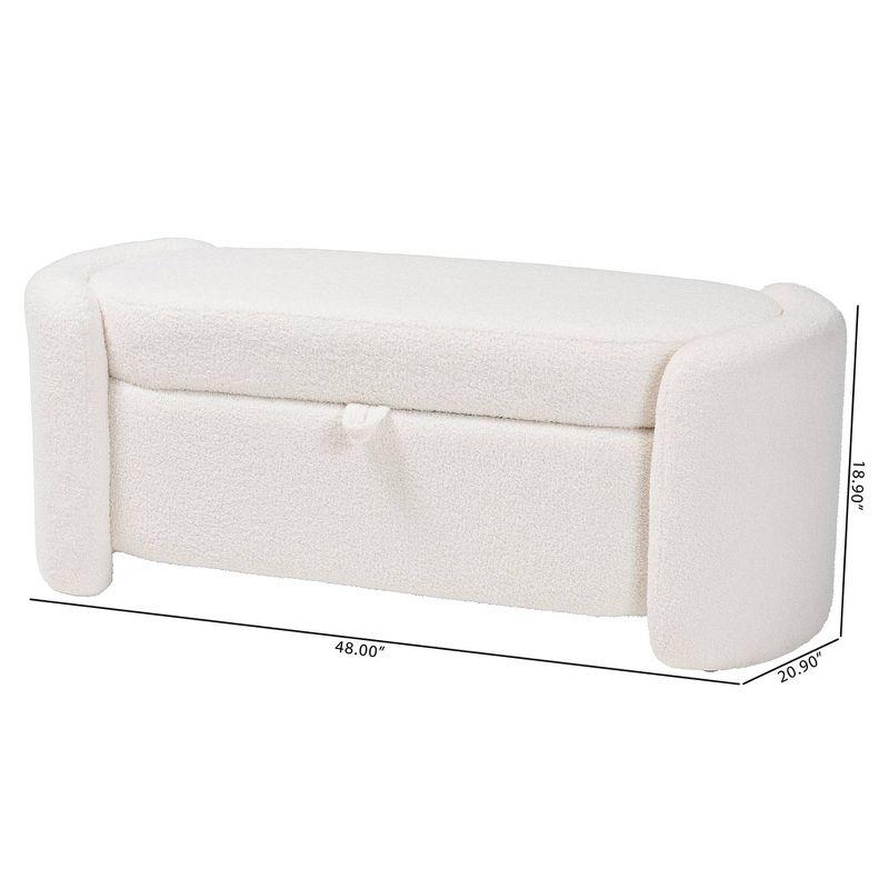 Oakes Boucle Upholstered Storage Bench Ivory - Baxton Studio