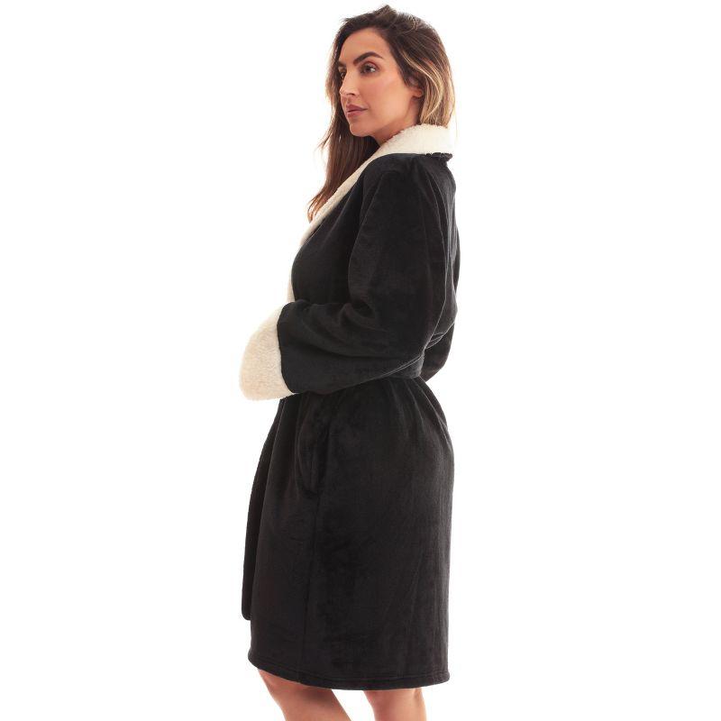 Just Love Womens Plush Solid Robe | Ladies Bathrobe 6947-BLK-XS