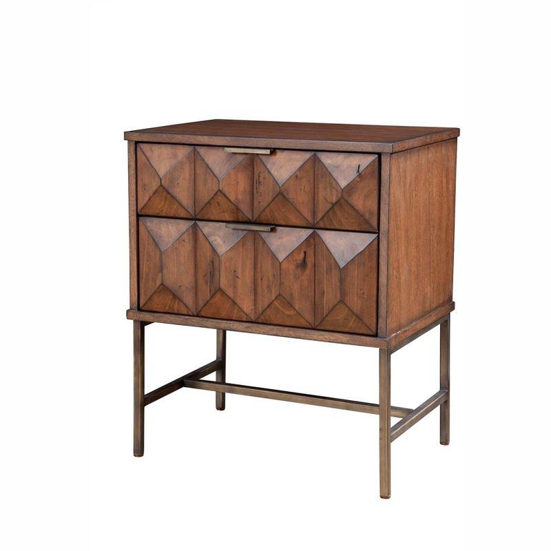 Origins by Alpine    Trig Two Drawer Nightstand