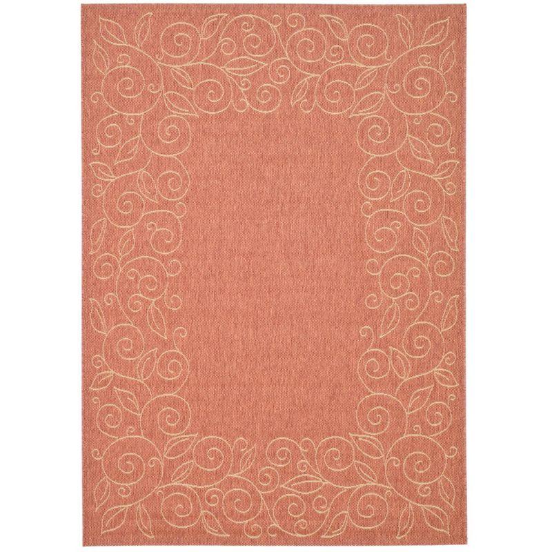 Courtyard CY5139 Power Loomed Indoor and Outdoor Area Rug - Terracotta/Beige - 4'x5'7" - Safavieh