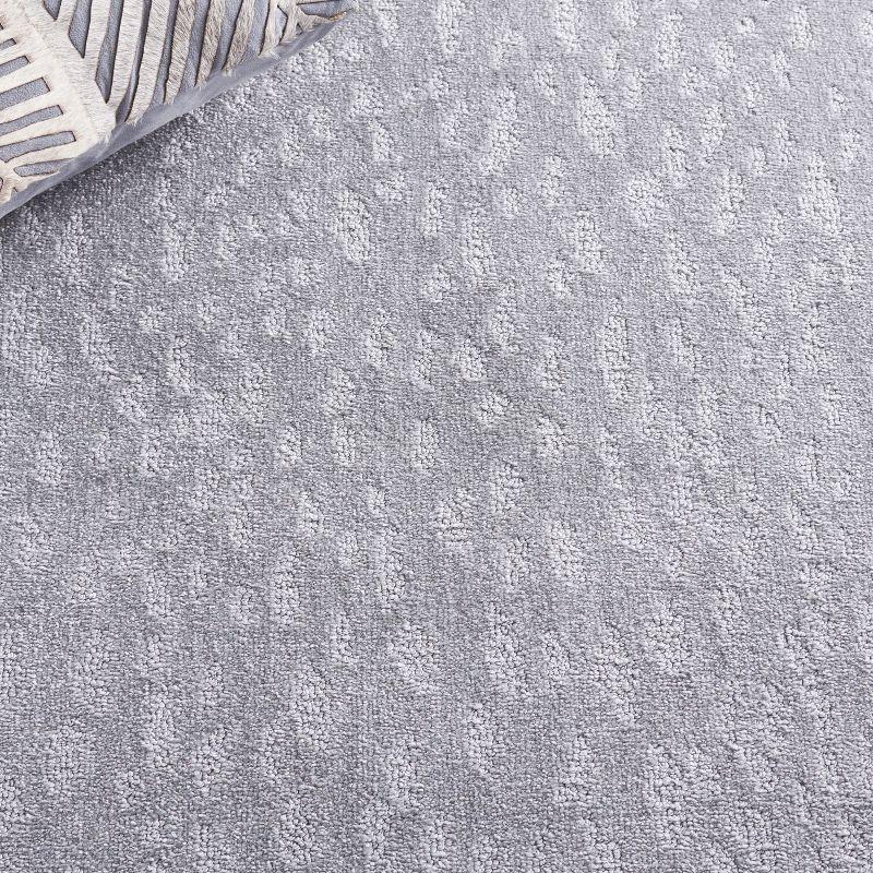 Gray Hand-Knotted Synthetic Rectangular Area Rug