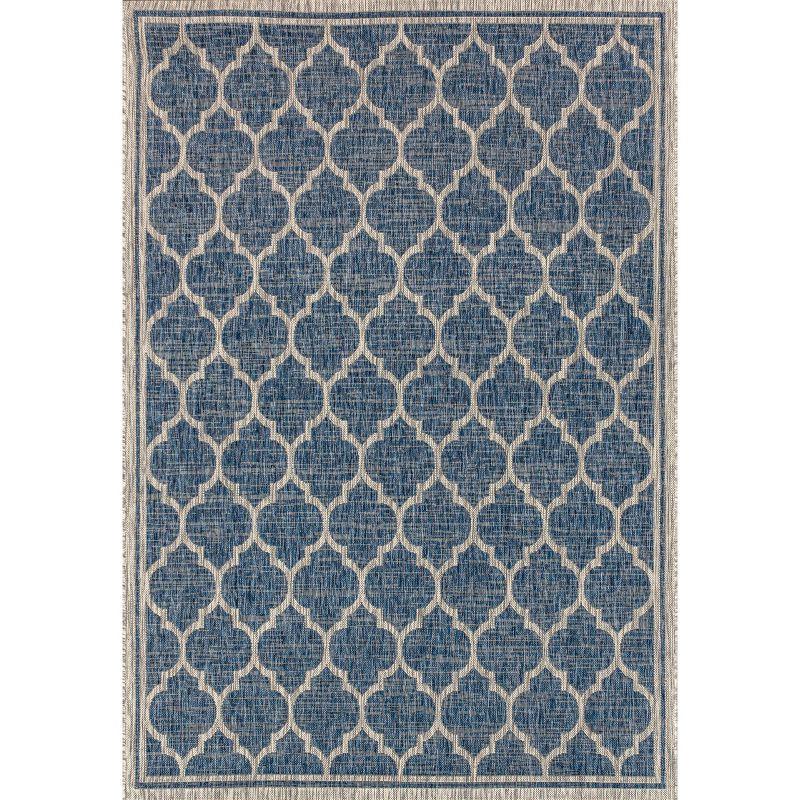 Trebol Moroccan Trellis Textured Weave Indoor/Outdoor Area Rug - JONATHAN Y