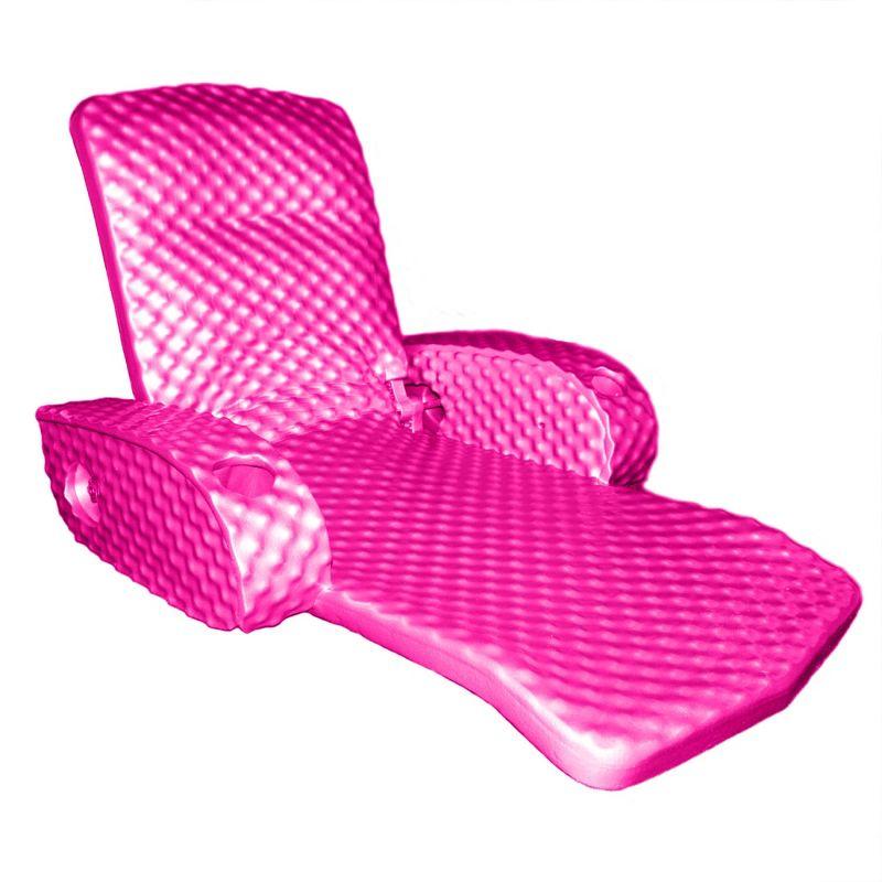 Flamingo Pink Adjustable Vinyl-Coated Foam Pool Lounger