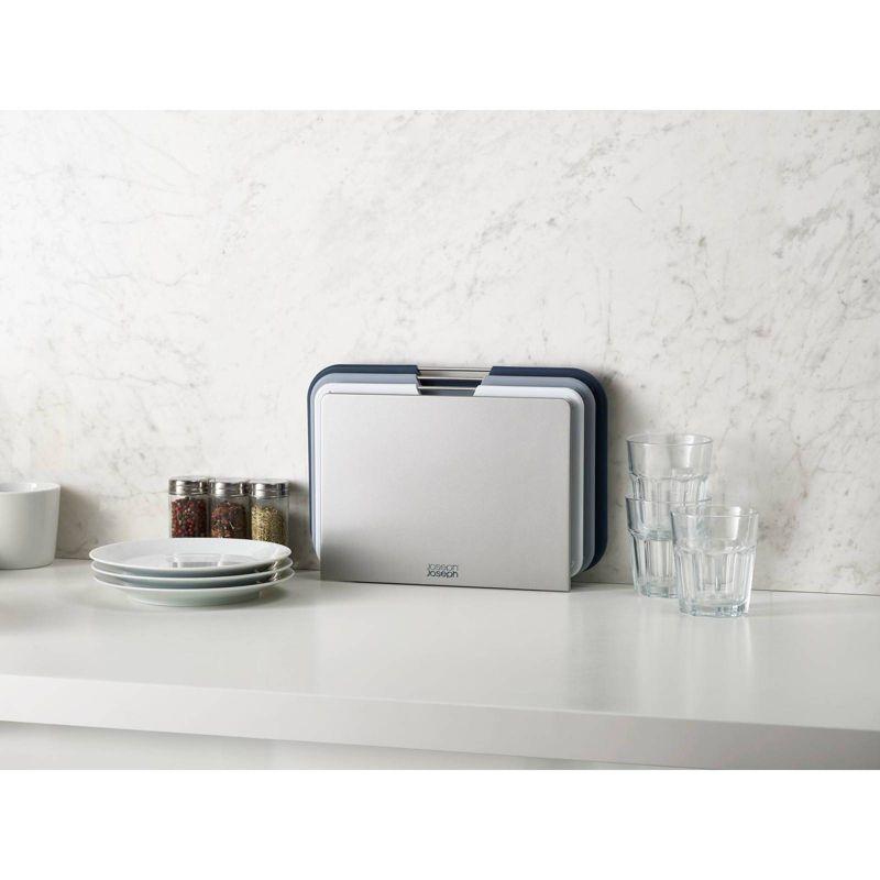 Joseph Joseph Nest Boards Regular 3pc Set Gray: Cutting Board Set, Dishwasher Safe, Lightweight, Polypropylene Material