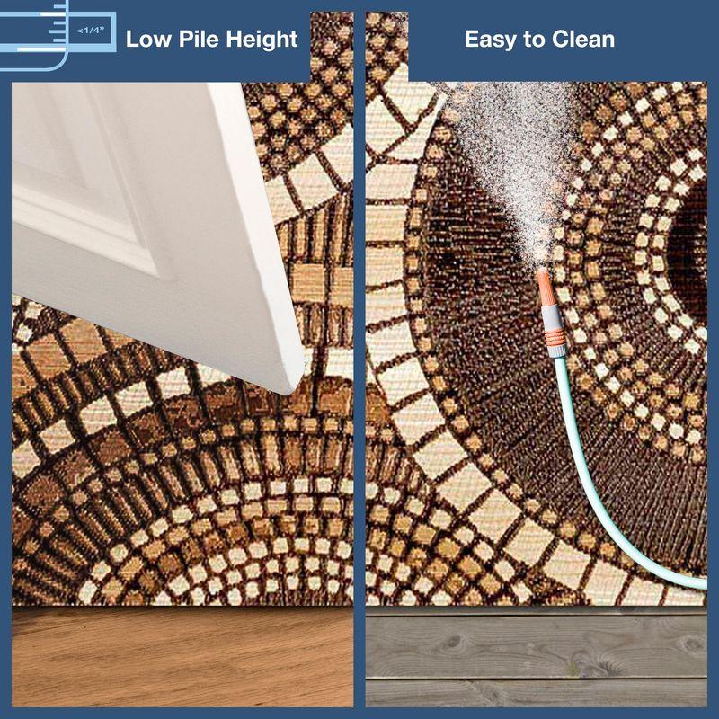 Liora Manne Marina Circles Indoor/Outdoor Rug Brown 7'10" x 9'10"