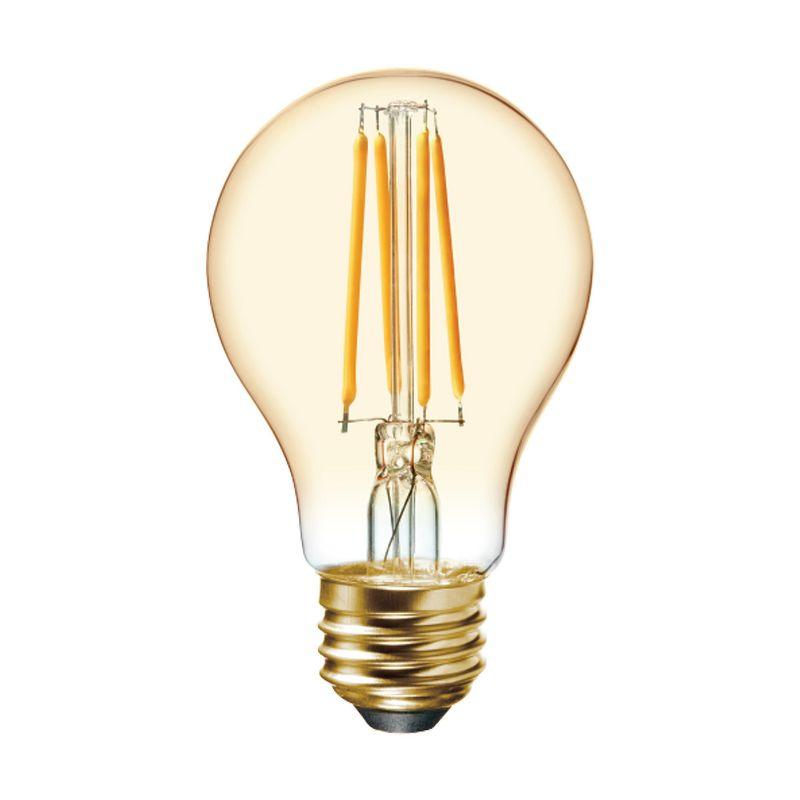 GE 2pk 60W Vintage Style A19 LED Light Bulbs Amber Glass: Edison Bulb, Warm Dimmable Light, Standard E26 Base