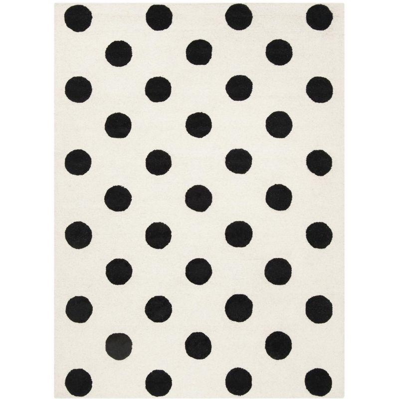Safavieh Kids Polka Dots SFK904 Hand Tufted Indoor Area Rug - Ivory/Black - 6'x9' - Safavieh