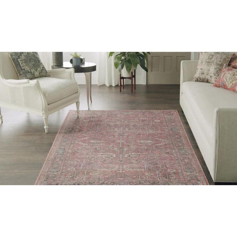 Bungalow Rose Machine Washable Oriental Red Area Rug