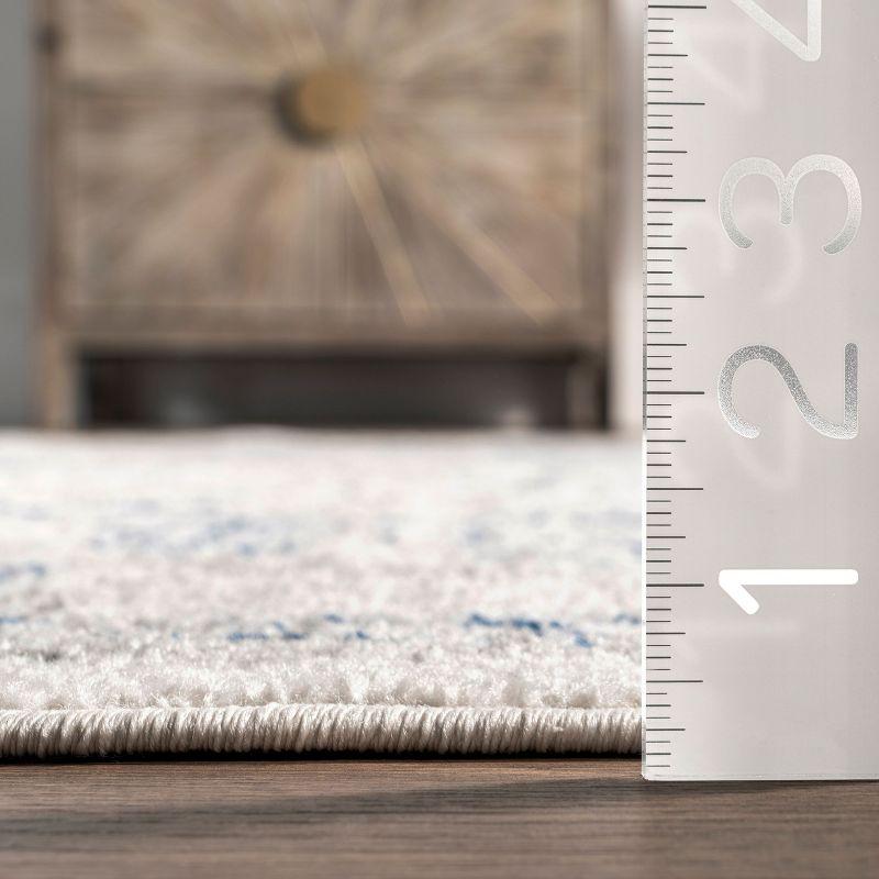 Nuloom Minta Medallion 2x3 Accent Indoor Area Rug for Living Room Bedroom Dining Room Entryway Kitchen, Blue/Off White