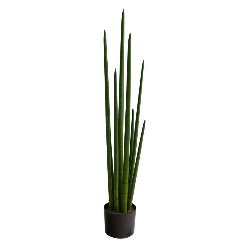 3.5-ft Green Plastic Snake Plant in Black Pot