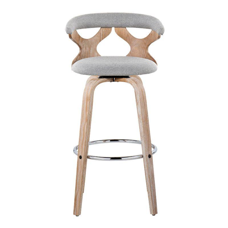 Set of 2 Gardenia Barstools White Wash/Light Gray - LumiSource: Upholstered, Swivel, Foam-Filled, Contemporary Design