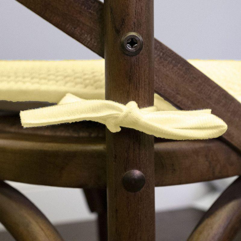Honeycomb Memory Foam Non-Slip 16" x 16" Chair Cushion Pad with Ties, Yellow, 4 Pack