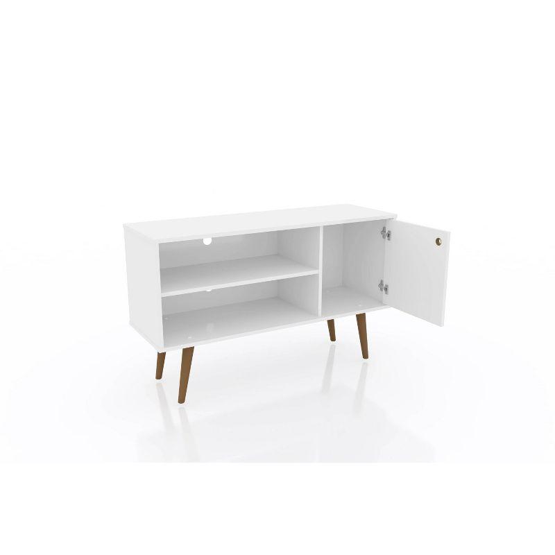 Liberty Mid Century Modern 2 Shelves and 1 Door TV Stand for TVs up to 46" White - Manhattan Comfort