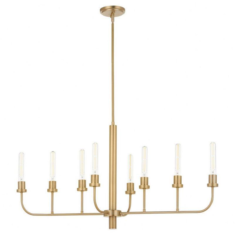 Sheridan Aged Brass 8-Light Chandelier with Adjustable Stems