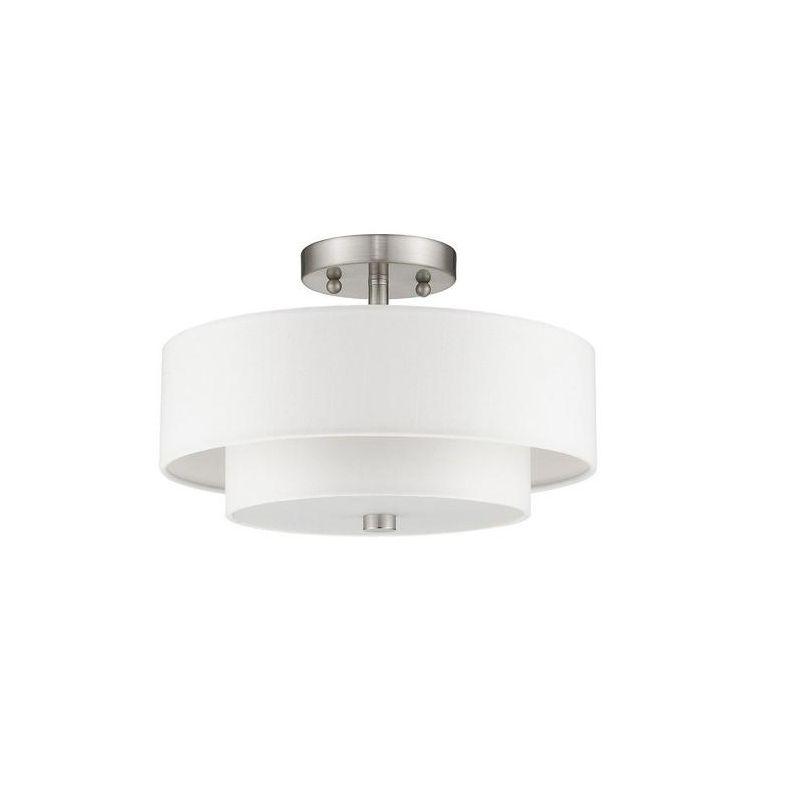 Livex Lighting Claremont 2 - Light Semi-Flush Mount in  Brushed Nickel