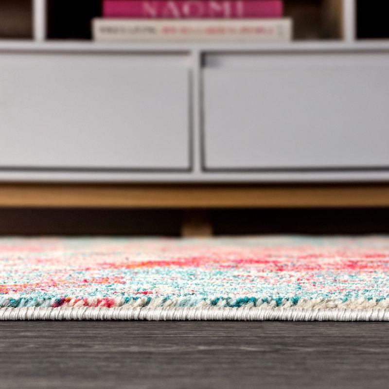 5'x8' Contemporary POP Modern Abstract Area Rug, Blue/Red - JONATHAN Y