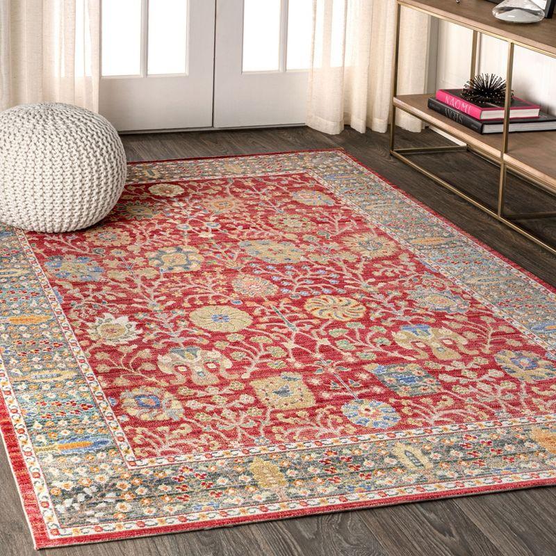 India Flower and Vine Area Rug - JONATHAN Y