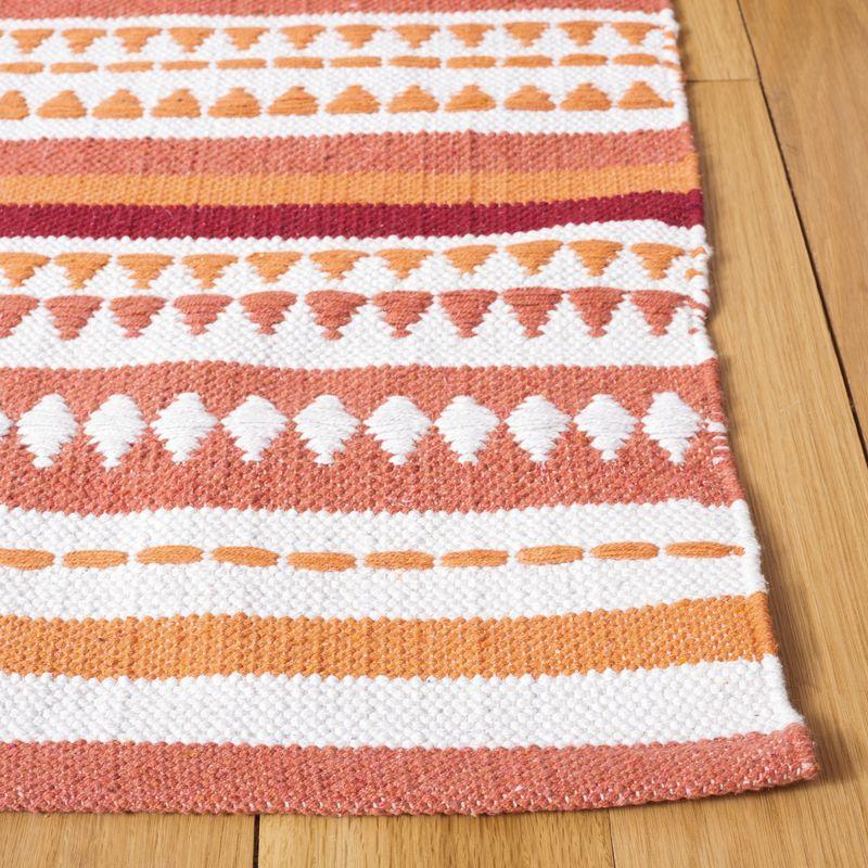 Montauk Ivory and Orange Handwoven Cotton Area Rug