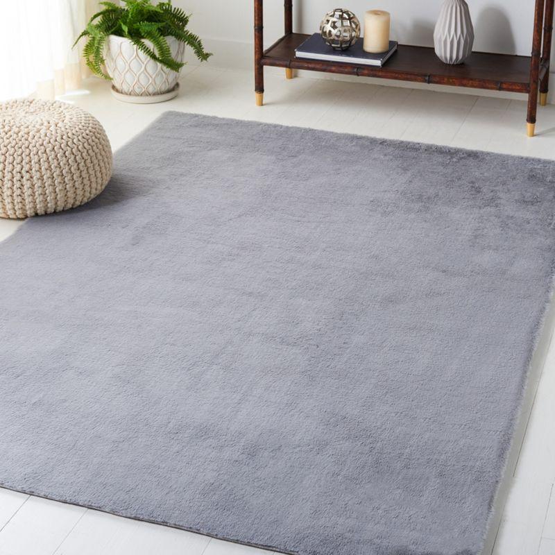 Faux Rabbit Fur FRF500 Power Loomed Machine Washable Indoor Area Rug - Light Grey - 6'x9' - Safavieh