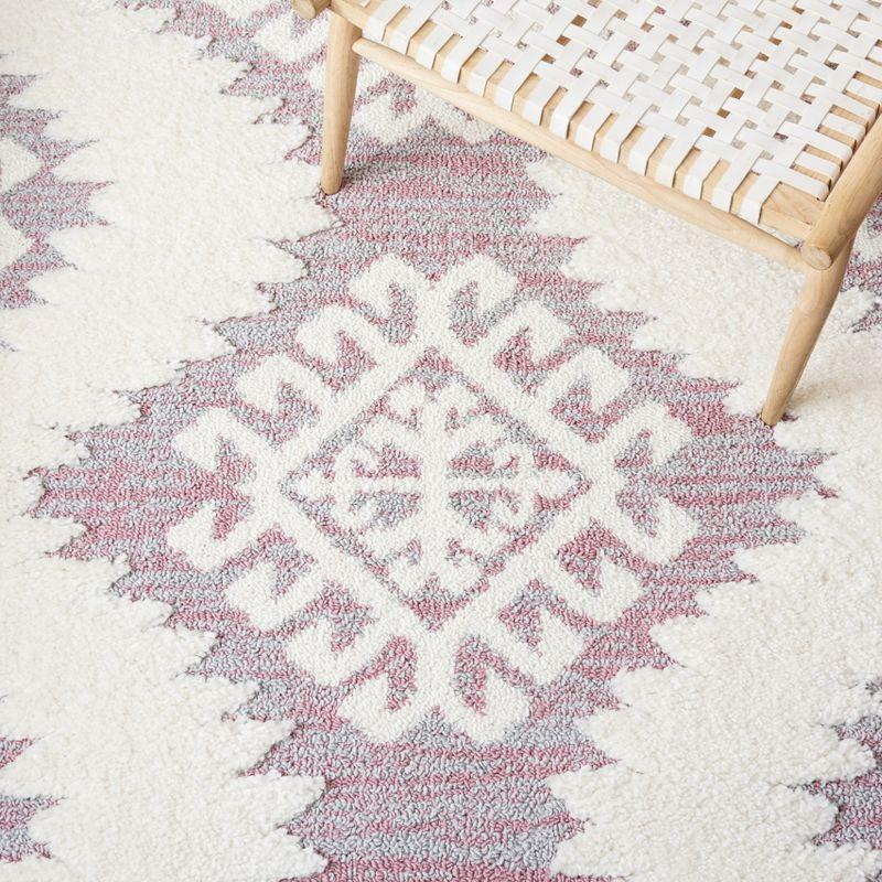 Moroccan Tassel Shag MTS652 Power Loomed Indoor Area Rug - Pink/Ivory - 5'3"x7'6" - Safavieh