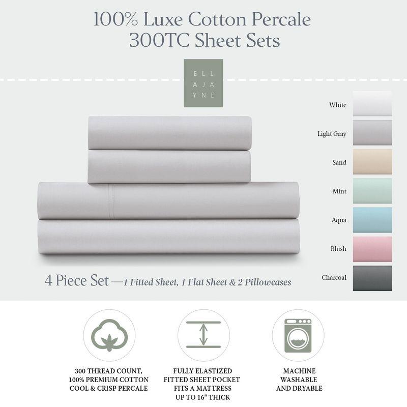 Ella Jayne Home 100% Cotton Percale Crisp and Cool Sheet Set
