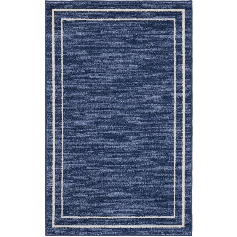 Ivory Rectangular Synthetic Easy Care Reversible Rug 3x5